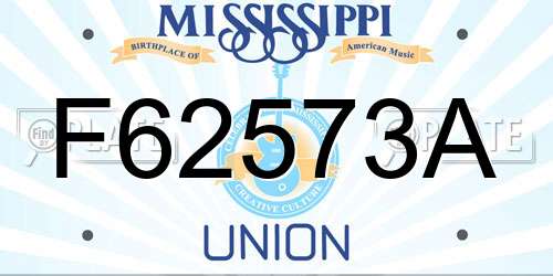 F62573A Mississippi License Plate