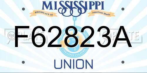 F62823A Mississippi License Plate