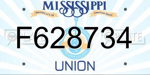 F628734 Mississippi License Plate