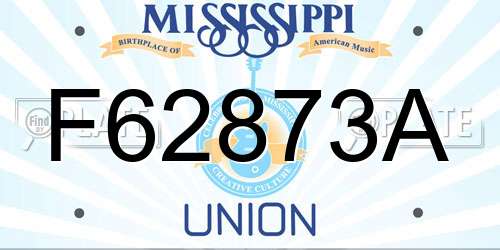 F62873A Mississippi License Plate