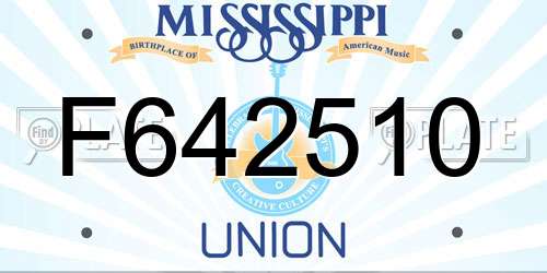 F642510 Mississippi License Plate
