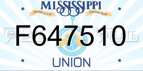F647510 Mississippi License Plate