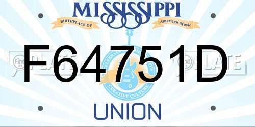 F64751D Mississippi License Plate