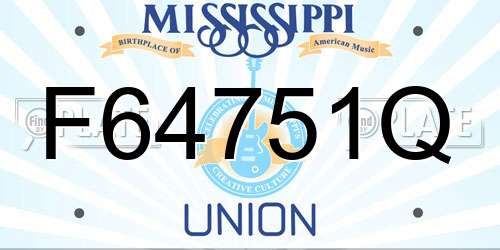 F64751Q Mississippi License Plate