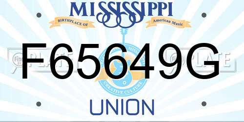 F65649G Mississippi License Plate