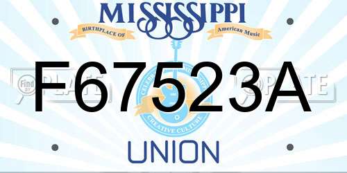 F67523A Mississippi License Plate