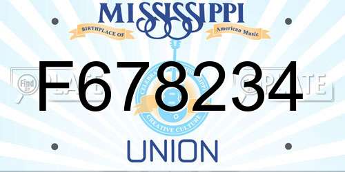 F678234 Mississippi License Plate