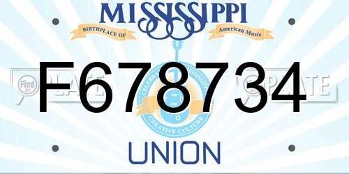 F678734 Mississippi License Plate