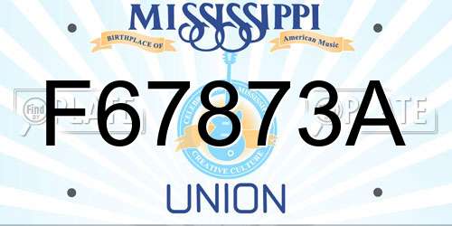 F67873A Mississippi License Plate