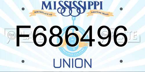 F686496 Mississippi License Plate