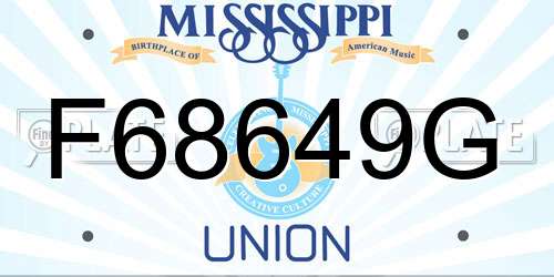F68649G Mississippi License Plate