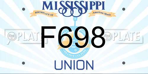F698 Mississippi License Plate