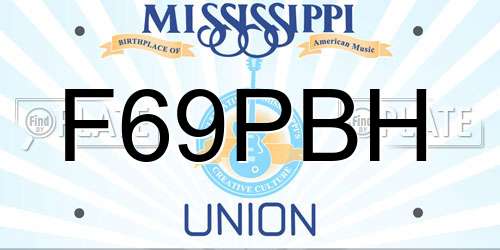 F69PBH Mississippi License Plate