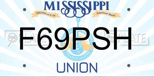 F69PSH Mississippi License Plate
