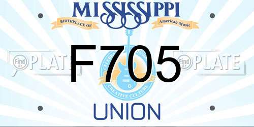 F705 Mississippi License Plate