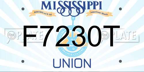 F7230T Mississippi License Plate