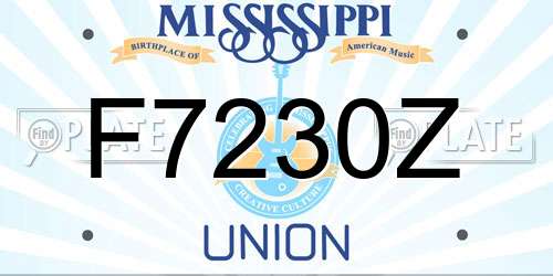 F7230Z Mississippi License Plate