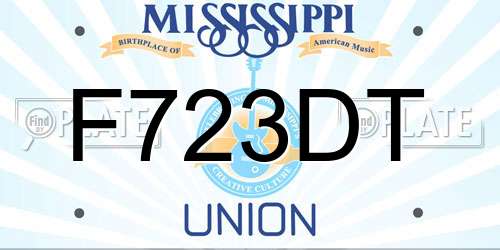 F723DT Mississippi License Plate