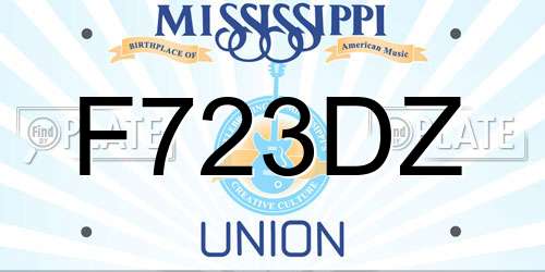 F723DZ Mississippi License Plate
