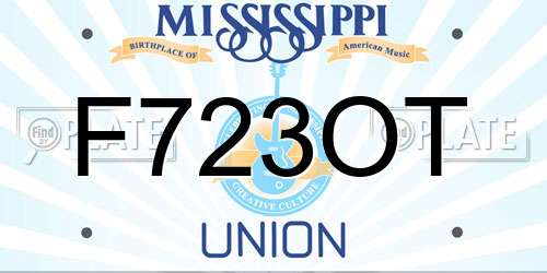 F723OT Mississippi License Plate