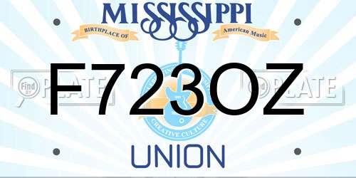 F723OZ Mississippi License Plate