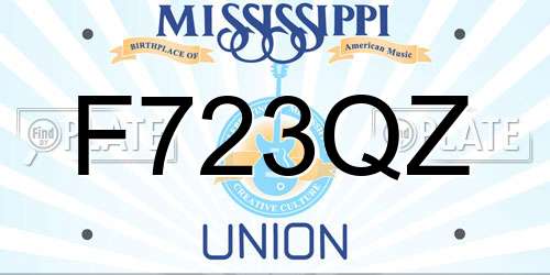 F723QZ Mississippi License Plate