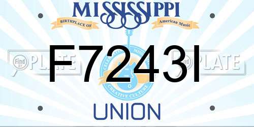 F7243I Mississippi License Plate