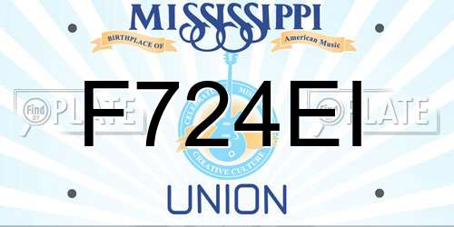 F724EI Mississippi License Plate
