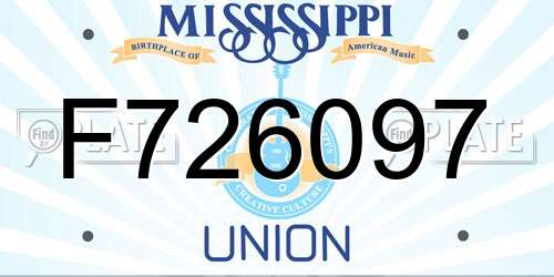 F726097 Mississippi License Plate