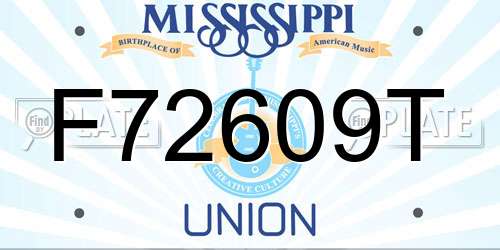 F72609T Mississippi License Plate