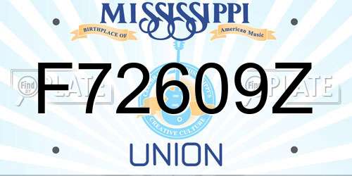 F72609Z Mississippi License Plate