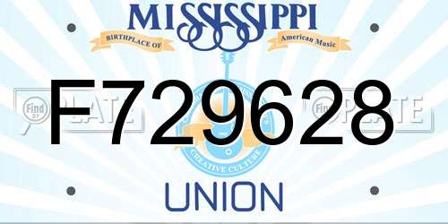 F729628 Mississippi License Plate
