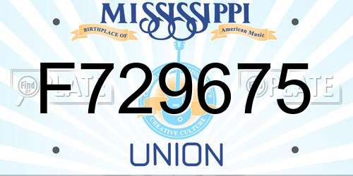 F729675 Mississippi License Plate