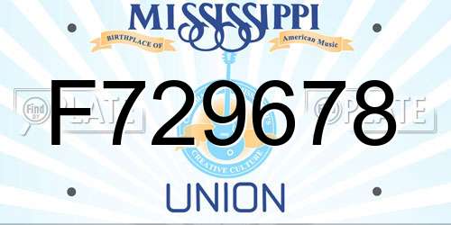 F729678 Mississippi License Plate