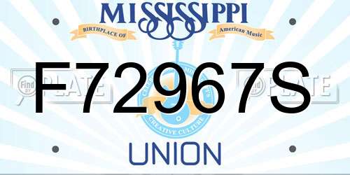 F72967S Mississippi License Plate
