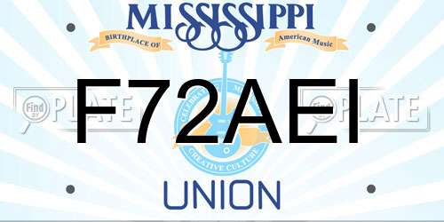 F72AEI Mississippi License Plate
