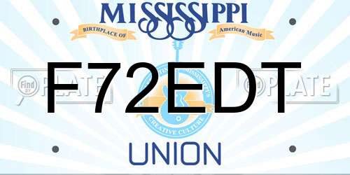 F72EDT Mississippi License Plate