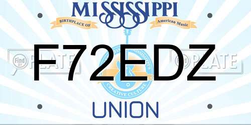F72EDZ Mississippi License Plate
