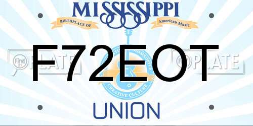 F72EOT Mississippi License Plate