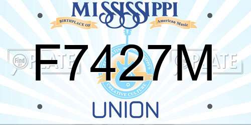 F7427M Mississippi License Plate