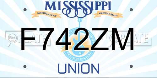 F742ZM Mississippi License Plate