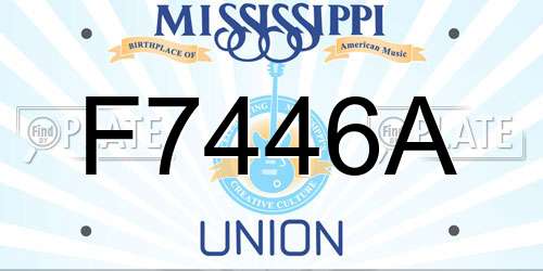 F7446A Mississippi License Plate