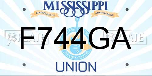 F744GA Mississippi License Plate