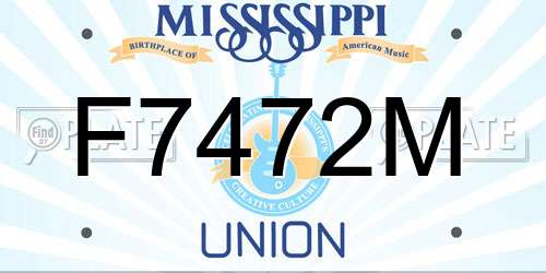 F7472M Mississippi License Plate