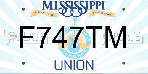 F747TM Mississippi License Plate