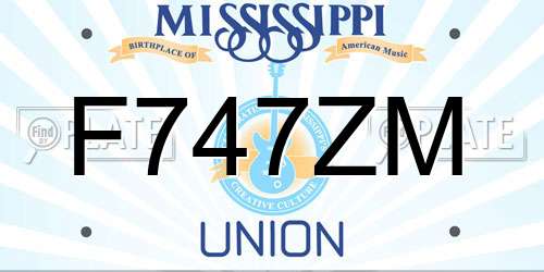 F747ZM Mississippi License Plate