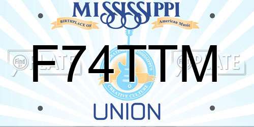 F74TTM Mississippi License Plate