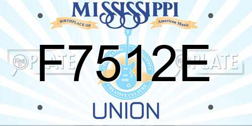 F7512E Mississippi License Plate