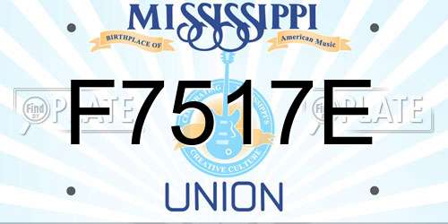 F7517E Mississippi License Plate