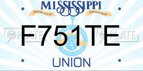 F751TE Mississippi License Plate